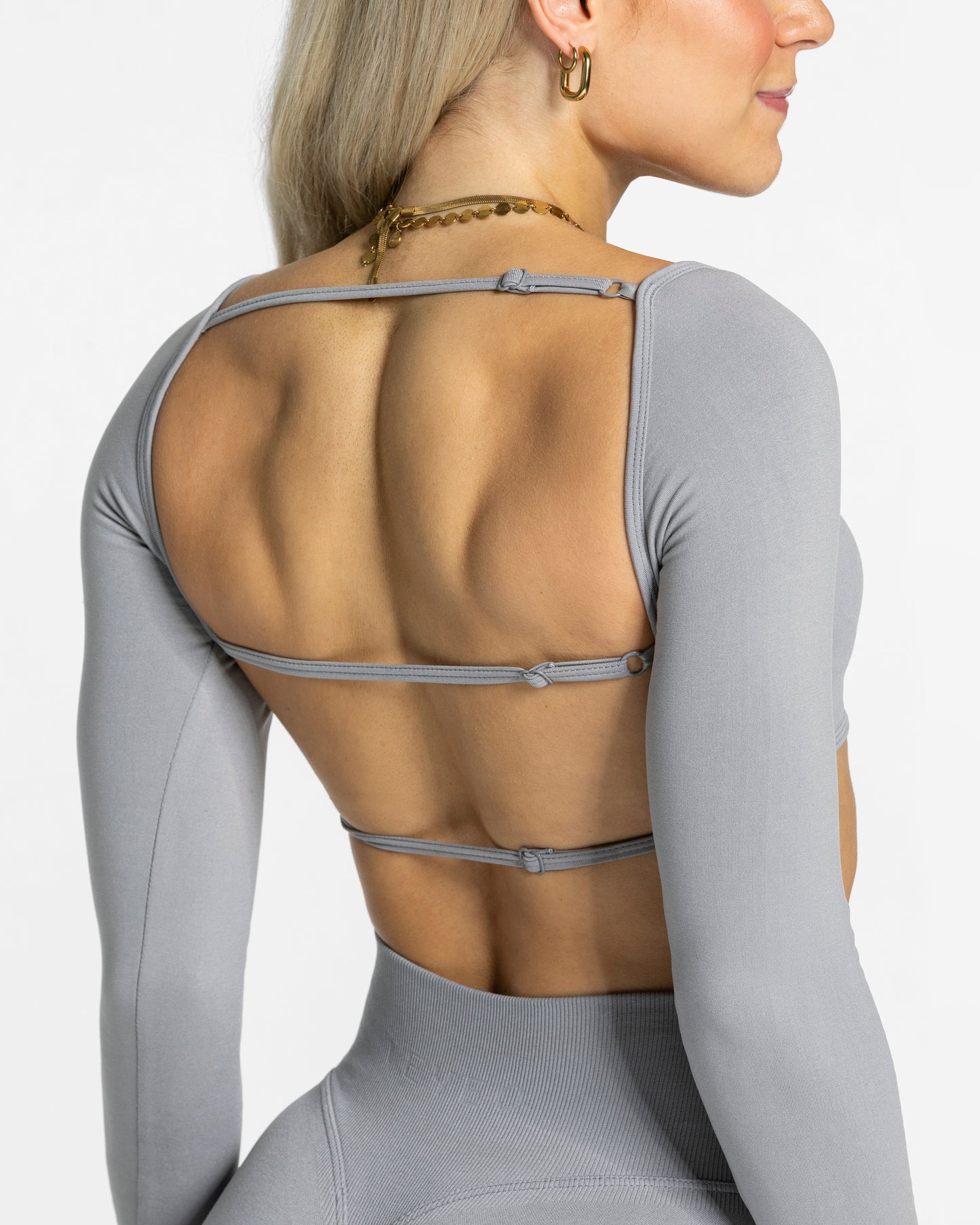 Femme Backless Longsleeve "Grau"